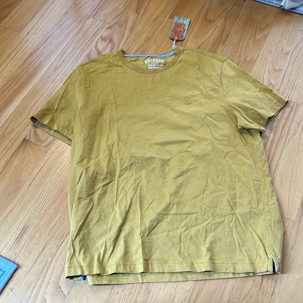 Fat Face T-Shirt NWT Lulworth short sleeve crew tee yellow mustard XL